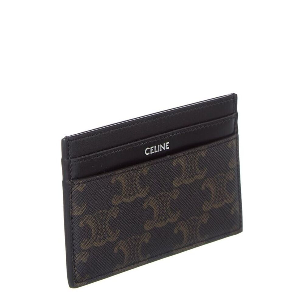 Celine Medium Triomphe Canvas & Leather Card Holder, Black - Picture 3 of 3